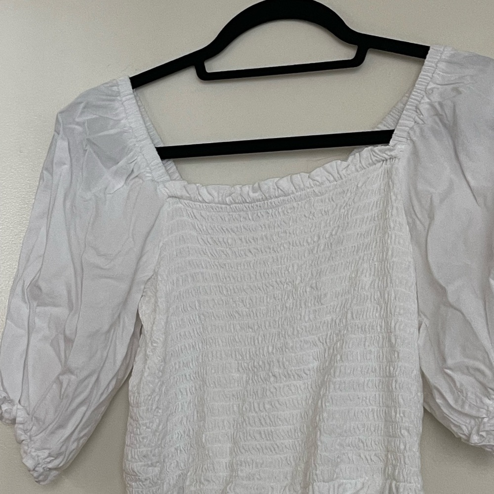 White Smocked Women's Top